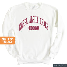 Load image into Gallery viewer, Kappa Alpha Order Sweatshirt - KA Large Athletic Crewneck Sweatshirt - Kite and Crest