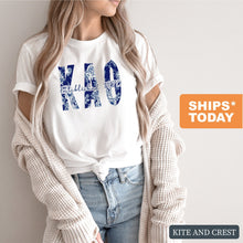 Load image into Gallery viewer, Kappa Alpha Theta Blue Floral Sorority T-Shirt - Kite and Crest