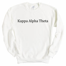 Load image into Gallery viewer, Kappa Alpha Theta Sweatshirt - Theta Black Written Crewneck Sweatshirt - Kite and Crest