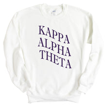 Load image into Gallery viewer, Kappa Alpha Theta Sweatshirt | Theta Large and Wavy Letters Crewneck Sweatshirt | Kappa Alpha Theta Sorority Gift Idea - Kite and Crest