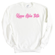 Load image into Gallery viewer, Kappa Alpha Theta Sweatshirt | Theta Neon Pink Colored Crewneck Sweatshirt | Kappa Alpha Theta Sorority Gift Idea - Kite and Crest