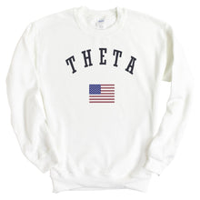 Load image into Gallery viewer, Kappa Alpha Theta Sweatshirt - Theta USA Crewneck Sweatshirt - Kite and Crest