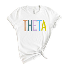 Load image into Gallery viewer, Kappa Alpha Theta T-shirt - Theta Colorful Lined Tee - Kite and Crest