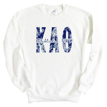 Load image into Gallery viewer, Kappa Alpha Theta (Theta) Blue Floral Sorority Crewneck Sweatshirt - Kite and Crest
