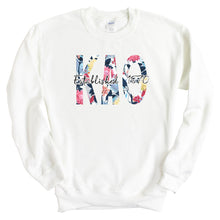 Load image into Gallery viewer, Kappa Alpha Theta (Theta) Floral Block Sorority Crewneck Sweatshirt - Kite and Crest