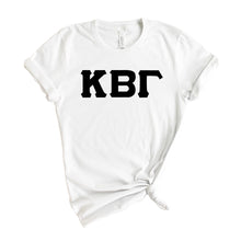 Load image into Gallery viewer, Kappa Beta Gamma Basic Black Letters T-shirt - Kite and Crest