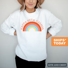 Load image into Gallery viewer, Kappa Beta Gamma Colorful Rainbow Crewneck Sweatshirt - Kite and Crest