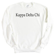 Load image into Gallery viewer, Kappa Delta Chi Black Written Crewneck Sweatshirt - Kite and Crest