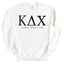 Load image into Gallery viewer, Kappa Delta Chi Block Letter Crewneck Sweatshirt - Kite and Crest