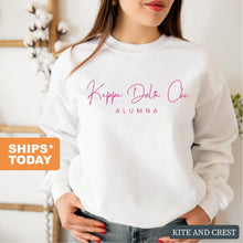 Load image into Gallery viewer, Kappa Delta Chi Vintage Alumna Crewneck Sweatshirt - Kite and Crest