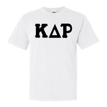 Load image into Gallery viewer, Kappa Delta Rho Basic Black Letters Comfort Colors T-Shirt - Fraternity Tee - Kite and Crest