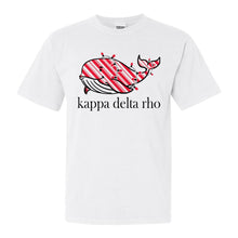 Load image into Gallery viewer, Kappa Delta Rho Red Whale Comfort Colors T-Shirt - Fraternity Tee - Kite and Crest