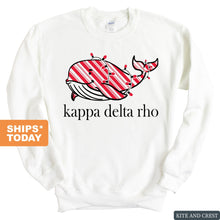 Load image into Gallery viewer, Kappa Delta Rho Red Whale Sweatshirt - Fraternity Crewneck Sweatshirt - Kite and Crest