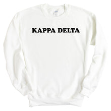 Load image into Gallery viewer, Kappa Delta Sweatshirt - KD Block Name Crewneck Sweatshirt - Kite and Crest
