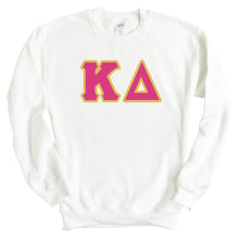 Load image into Gallery viewer, Kappa Delta Sweatshirt - KD Cute Letters Crewneck Sweatshirt - Kite and Crest