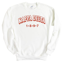 Load image into Gallery viewer, Kappa Delta Sweatshirt - KD Red Arch Crewneck Sweatshirt - Kite and Crest
