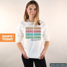 Load image into Gallery viewer, Kappa Delta Sweatshirt - KD Stencil Crewneck Sweatshirt - Kite and Crest