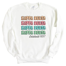 Load image into Gallery viewer, Kappa Delta Sweatshirt - KD Stencil Crewneck Sweatshirt - Kite and Crest