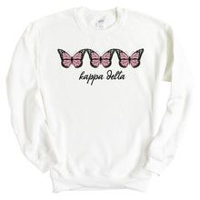 Load image into Gallery viewer, Kappa Delta Sweatshirt - KD Three Butterflies Crewneck Sweatshirt - Kite and Crest