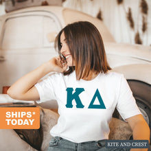 Load image into Gallery viewer, Kappa Delta T-Shirt | KD Basic Large Letters Shirt | Kappa Delta Sorority Gift Idea - Kite and Crest