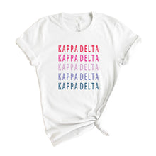 Load image into Gallery viewer, Kappa Delta T-shirt - KD Bright and Stacked Tee - Kite and Crest