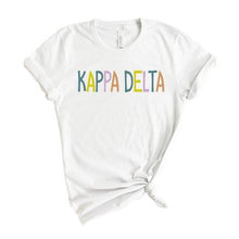 Load image into Gallery viewer, Kappa Delta T-shirt - KD Colorful Lined Tee - Kite and Crest