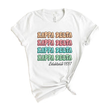 Load image into Gallery viewer, Kappa Delta T-shirt - KD Stencil Tee - Kite and Crest