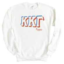 Load image into Gallery viewer, Kappa Kappa Gamma Sweatshirt - Kappa (KKG) American Colored Crewneck Sweatshirt - Kite and Crest