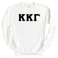 Load image into Gallery viewer, Kappa Kappa Gamma Sweatshirt | Kappa (KKG) Basic Black Letters Crewneck Sweatshirt | Kappa Kappa Gamma Sorority Gift Idea - Kite and Crest
