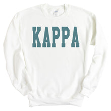 Load image into Gallery viewer, Kappa Kappa Gamma Sweatshirt - Kappa (KKG) Blue Retro Crewneck Sweatshirt - Kite and Crest