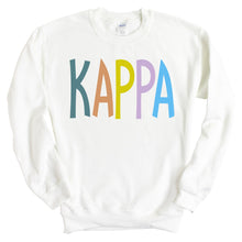 Load image into Gallery viewer, Kappa Kappa Gamma Sweatshirt - Kappa (KKG) Colorful Lined Crewneck Sweatshirt - Kite and Crest