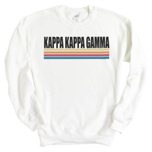 Load image into Gallery viewer, Kappa Kappa Gamma Sweatshirt | Kappa (KKG) Colorful Stripes Crewneck Sweatshirt | Kappa Kappa Gamma Sorority Gift Idea - Kite and Crest