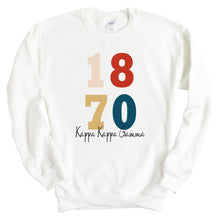 Load image into Gallery viewer, Kappa Kappa Gamma Sweatshirt | Kappa (KKG) Colorful Year Crewneck Sweatshirt | Kappa Kappa Gamma Sorority Gift Idea - Kite and Crest