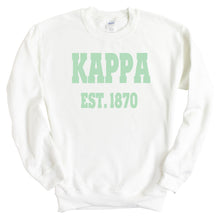 Load image into Gallery viewer, Kappa Kappa Gamma Sweatshirt - Kappa (KKG) Sporty Established Crewneck Sweatshirt - Kite and Crest