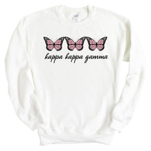Load image into Gallery viewer, Kappa Kappa Gamma Sweatshirt - Kappa (KKG) Three Butterflies Crewneck Sweatshirt - Kite and Crest