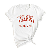 Load image into Gallery viewer, Kappa Kappa Gamma T-shirt - Kappa (KKG) Red Arch Tee - Kite and Crest