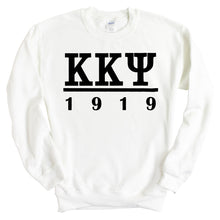 Load image into Gallery viewer, Kappa Kappa Psi Black Letter Sweatshirt - Fraternity Crewneck Sweatshirt - Kite and Crest