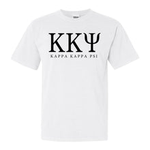 Load image into Gallery viewer, Kappa Kappa Psi Block Letter Comfort Colors T-Shirt - Fraternity Tee - Kite and Crest