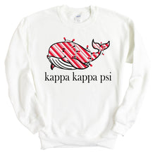 Load image into Gallery viewer, Kappa Kappa Psi Red Whale Sweatshirt - Fraternity Crewneck Sweatshirt - Kite and Crest
