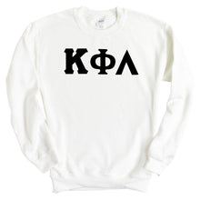 Load image into Gallery viewer, Kappa Phi Lambda Basic Black Letters Crewneck Sweatshirt - Kite and Crest