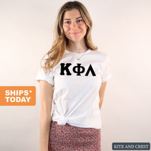 Load image into Gallery viewer, Kappa Phi Lambda Basic Black Letters T-shirt - Kite and Crest
