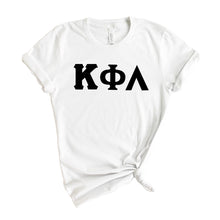Load image into Gallery viewer, Kappa Phi Lambda Basic Black Letters T-shirt - Kite and Crest
