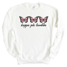 Load image into Gallery viewer, Kappa Phi Lambda Three Butterflies Crewneck Sweatshirt - Kite and Crest