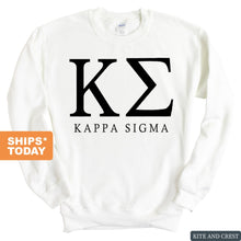 Load image into Gallery viewer, Kappa Sigma Sweatshirt - Kappa Sig Block Letter Crewneck Sweatshirt - Kite and Crest