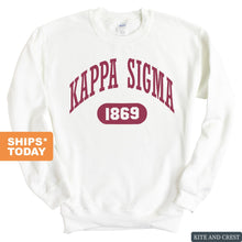 Load image into Gallery viewer, Kappa Sigma Sweatshirt - Kappa Sig Large Athletic Crewneck Sweatshirt - Kite and Crest