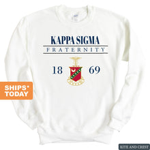 Load image into Gallery viewer, Kappa Sigma Sweatshirt - Kappa Sig Large Crest Crewneck Sweatshirt - Kite and Crest