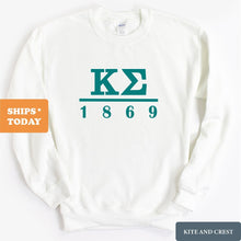 Load image into Gallery viewer, Kappa Sigma Sweatshirt - Kappa Sig Lettered Basic Crewneck Sweatshirt - Kite and Crest