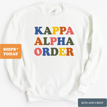 Load image into Gallery viewer, rder Sweatshirt - KA Retro Letters Crewneck Sweatshirt