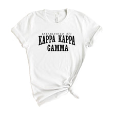 Load image into Gallery viewer, KKG Kappa Kappa Gamma Established Sorority T-Shirt Shirt Tee - Kite and Crest
