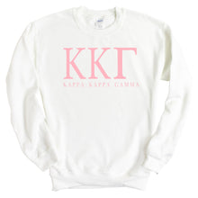 Load image into Gallery viewer, KKG Kappa Kappa Gamma Pink Letter Sorority Crewneck Sweatshirt - Kite and Crest